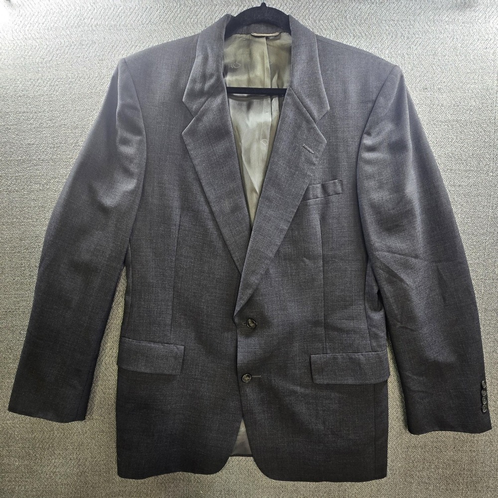 Vintage Christian Dior Monsieur Blazer Mens 42L Gray Wool Sport Coat USA Union